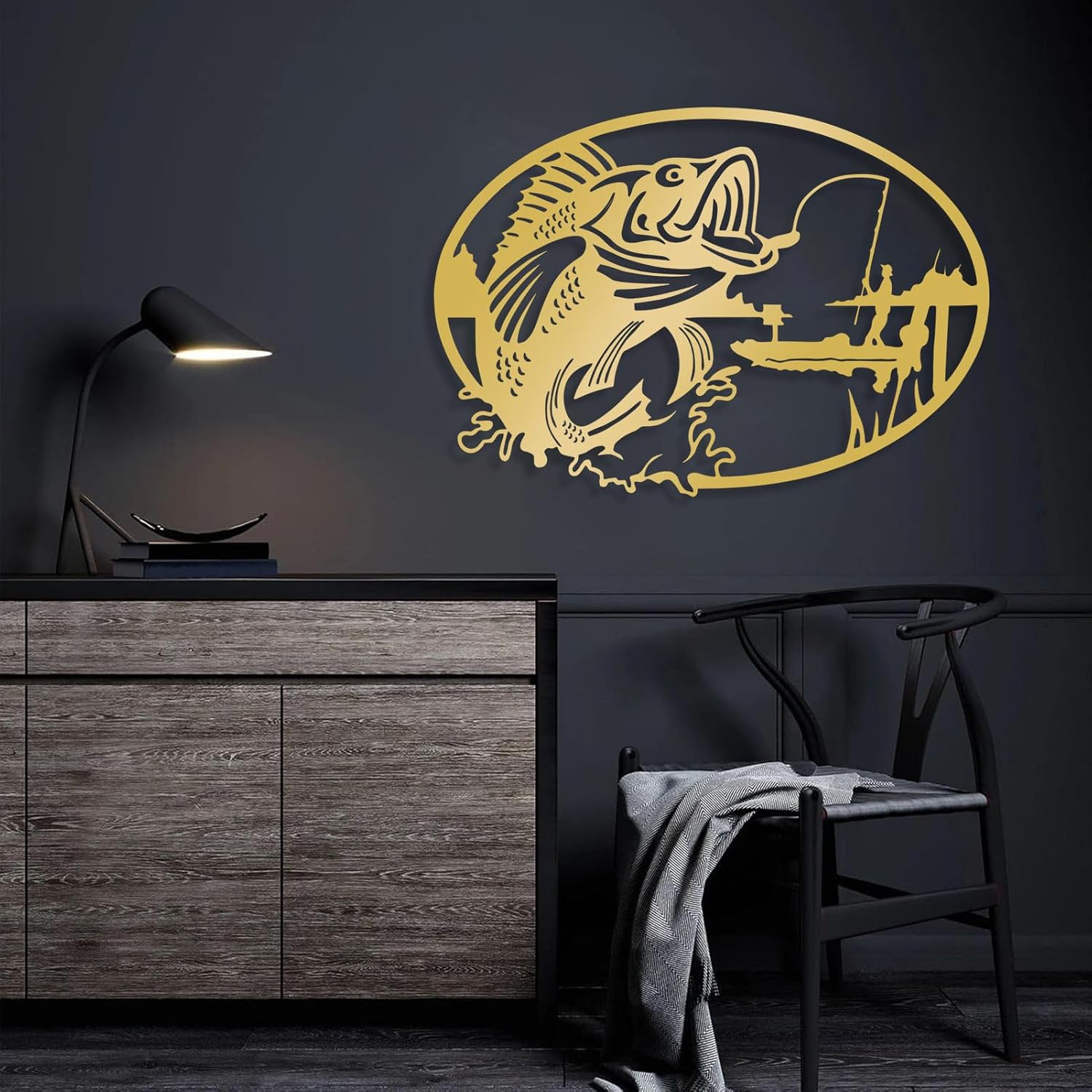 アンティーク釣具のウォールデコレーション